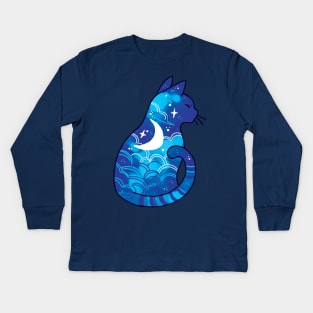 Spirit Moon Cat Kids Long Sleeve T-Shirt